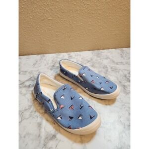 Tommy Bahama Womens 8 Blue Slip On Sneakers Rossi Sailboat Print Canvas Flats